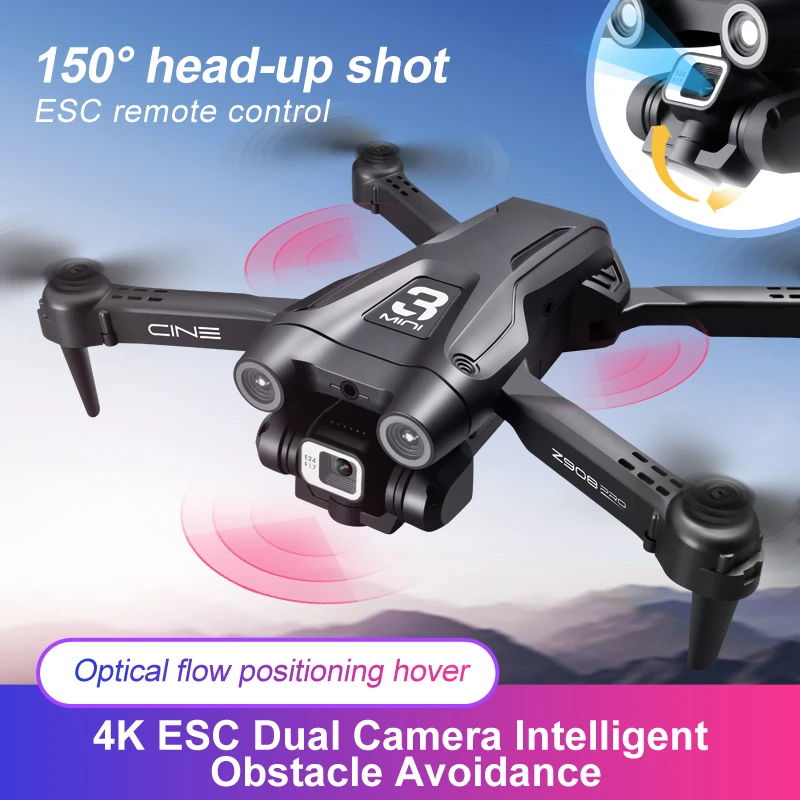 EBOYU Z908PRO RC Drone w/ 3 sides Avoid Obstacle WiFi FPV 4K Dual HD Cameras Altitude Hold Foldable RC Quadcopter Drone Gift Toy 2
