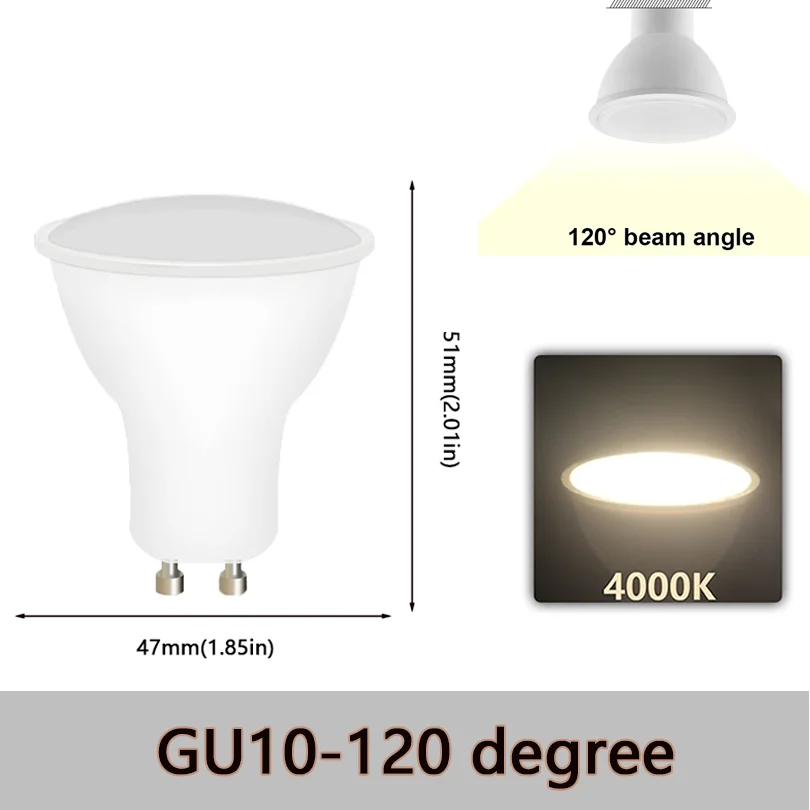 ตัวเลือกสินค้า หลอดไฟ LED GU10 ปรับกำลังไฟได้ 3-50W แสงอุ่น