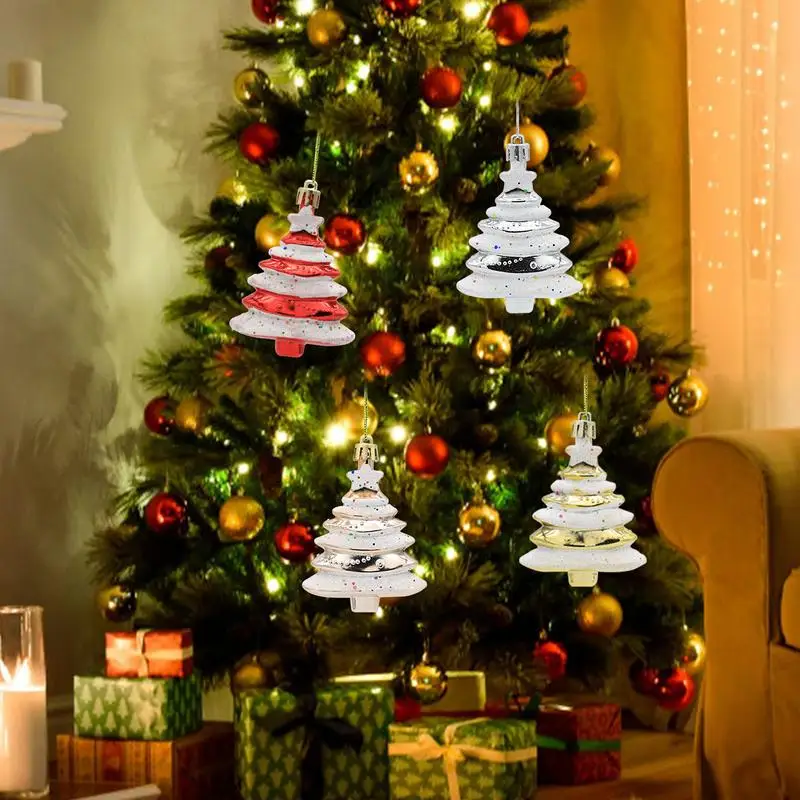 

Christmas Pendant Charm 4 Pieces Hanging Christmas Tree Decoration Pendants For Christmas Colorful Christmas Beads For DIY