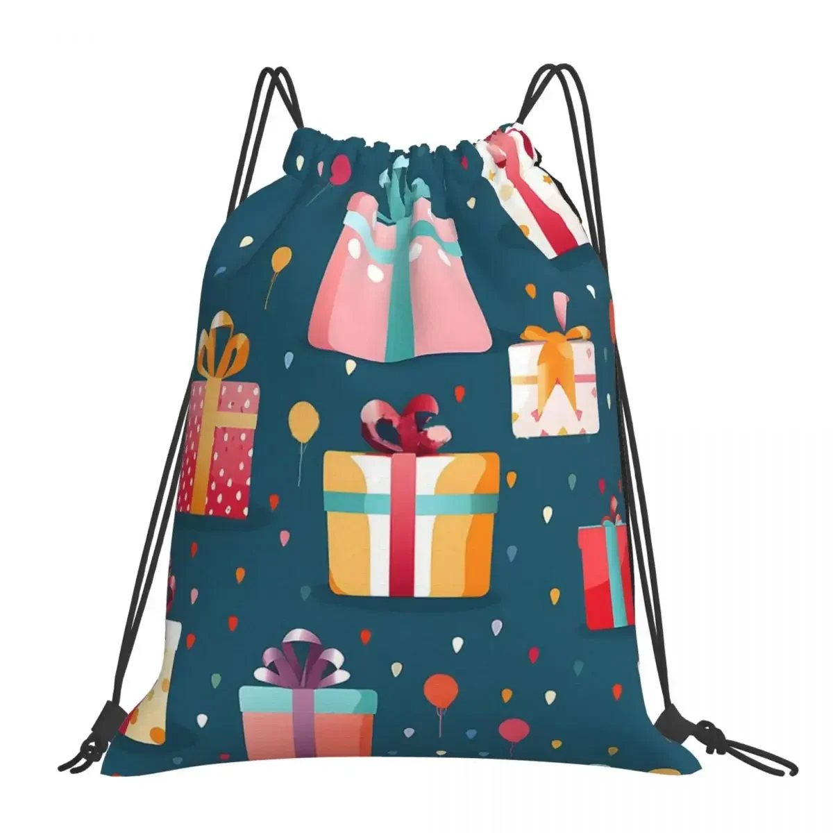 

Happy Birthday Party Celebration Backpacks Fashion Portable Drawstring Bags Drawstring Bundle Pocket Sports Bag Book Bags
