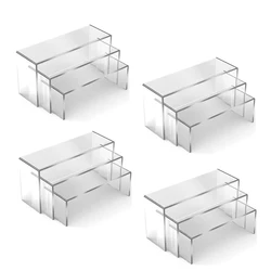 Clear Acrylic Display Stand Set for Home and Shop Showcases (12Pcs)