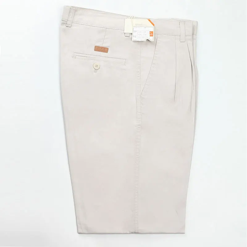 Men Casual Trousers High Waist Loose Pure Cotton Casual Pants Double Wrinkle Resistant Ironing Large Full Length Plus Size 30-46 4