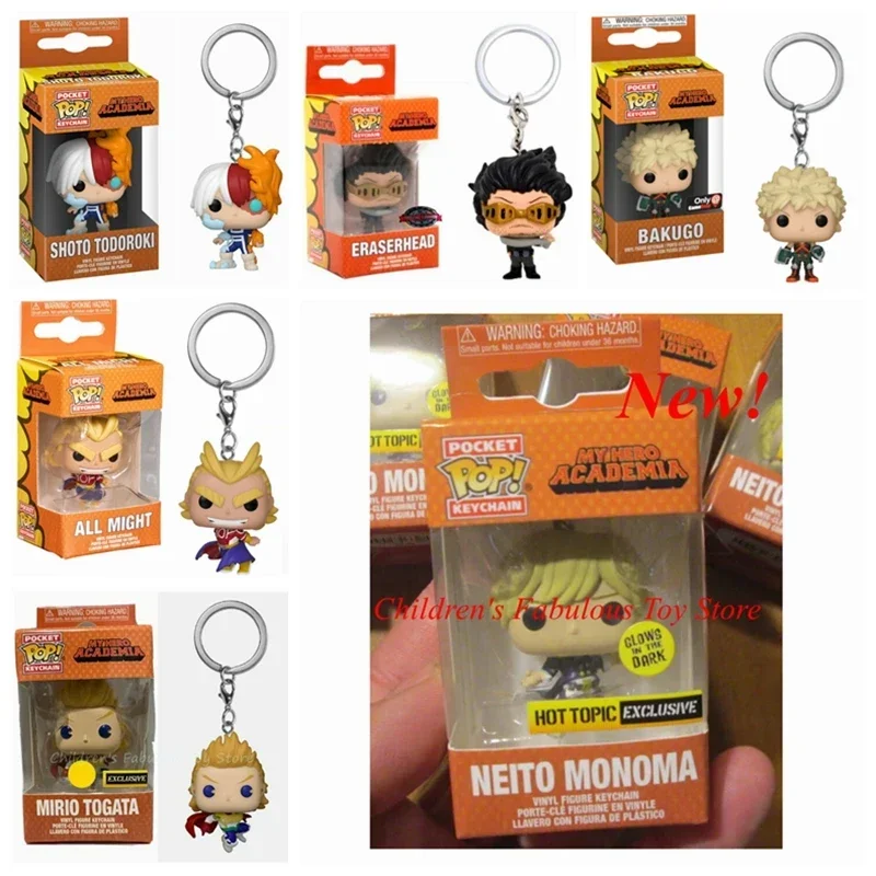 thumbnail image 5 of Funko Pop llavero de juguete My Hero Academia Deku Shoto Todoroki Eraserhead Jiro All Might Bakugo Shota Dabi figuras de acción de juguete, 5 of 5