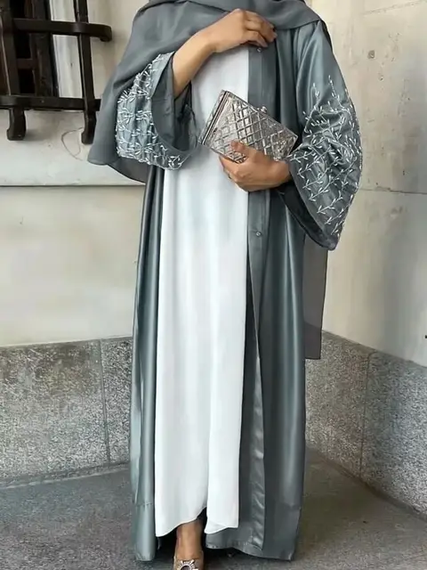 Ramadan ouvert Abaya Damen dubaï luxe Islam musulman modeste Kimono robes africaines pour les femmes Kebaya caftan Robe Musulman 1