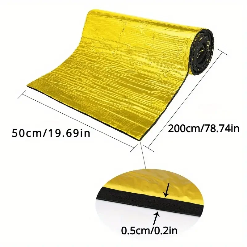 1PCS Car Soundproofing Deadening Mat Heat Sound Insulation Cotton Firewall Auto Hood Door Deadener 200x50cm 50mm Foam