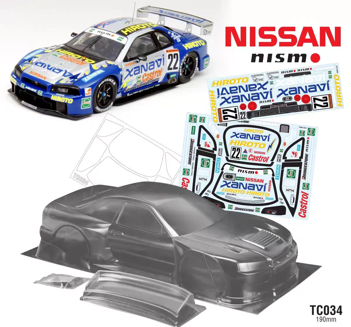 1 10 Rc ドリフトボディ GTR R34 クリア PC ボディシェル 258