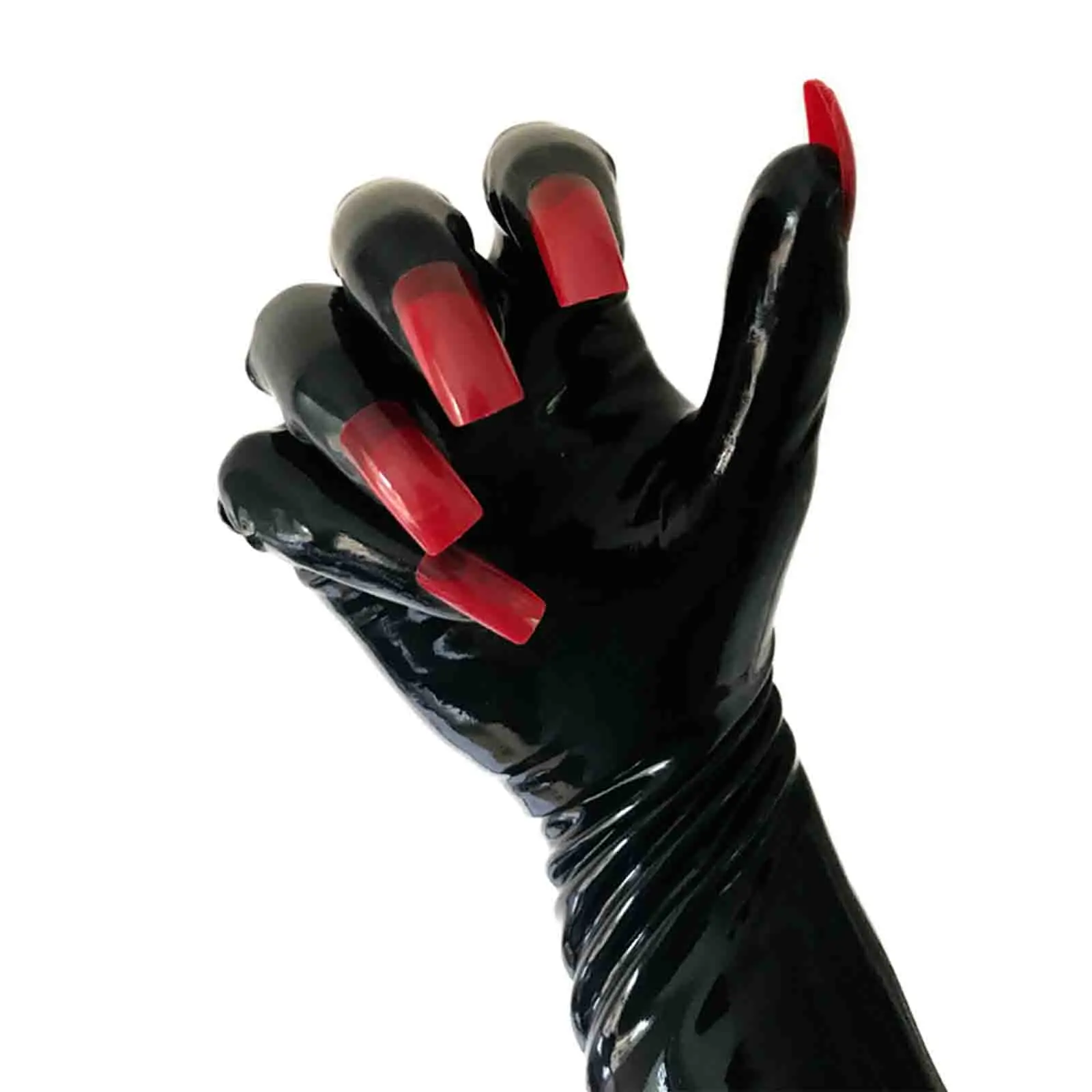 MONNIK Black Latex short Gloves sexy Unisex Rubber gloves with red nails design for fetish Catsuit party club stainless steel with nails quality wardrobe rail holder curtain rod bracket clothes rod holder wardrobe tube support