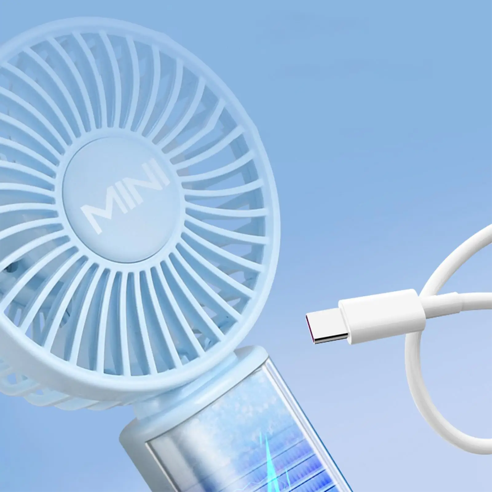 Compact USB Rechargeable Quiet Fan with Adjustable Speeds