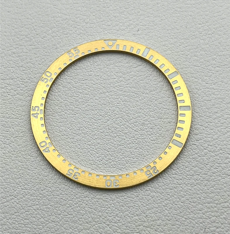Stainless steel bezel insert, size 38mm X 31.5mm Flat piece adapted to Seiko SKX007/SKX009/SKX011/SKX171/SRPD cases Luminous 01