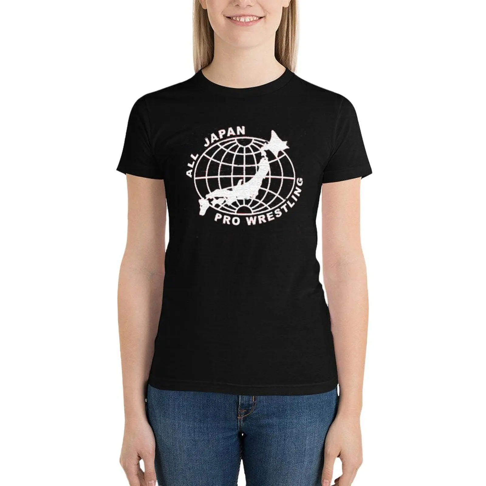 

All Japan Pro-Wrestling T-Shirt Female clothing Short sleeve tee t-shirt dress for Women long