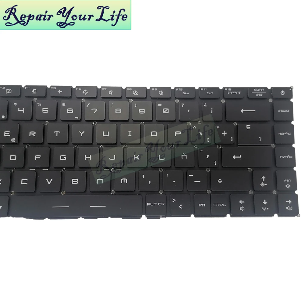 Russo Espanhol Por-chave Rgb Teclado Retroiluminado para Msi Gs66 Stealth 10sfs 10sgs Gp66 ms 1542 Teclado para Jogos Retroiluminação Colorida us - Imagem 5