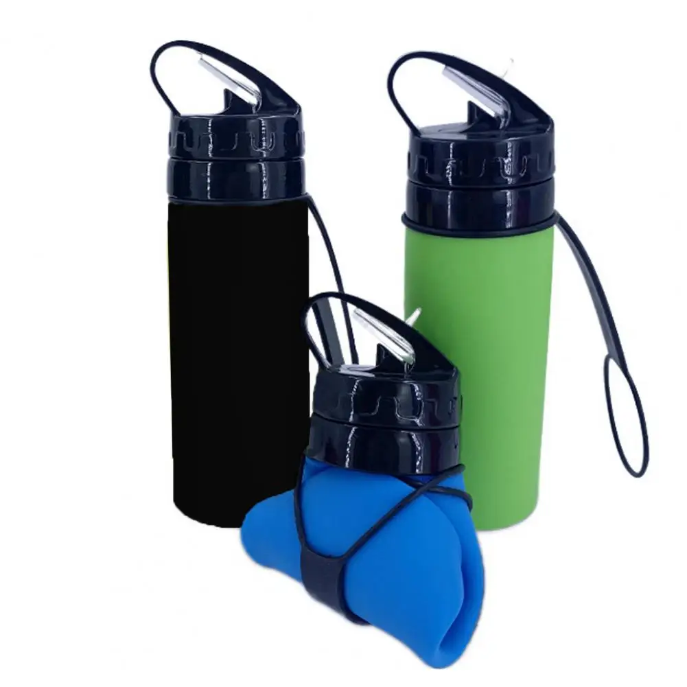 450ml Collapsible Water Bottle BPA Free Food Grade Leak Resistant Portable Travel Sports Foldable Water Bottle