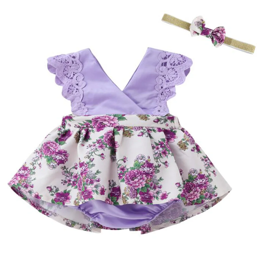 Halilo Baby Girl Dresses Floral Lace Princess 1 Year Baby Birthday