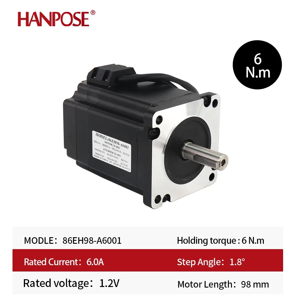 Nema 34 5.0A 6N.m 클로즈드 루프 스테퍼 모터 키트 서보 드라이버 CL86 + 86EH98A5001 2상 스테퍼 모터