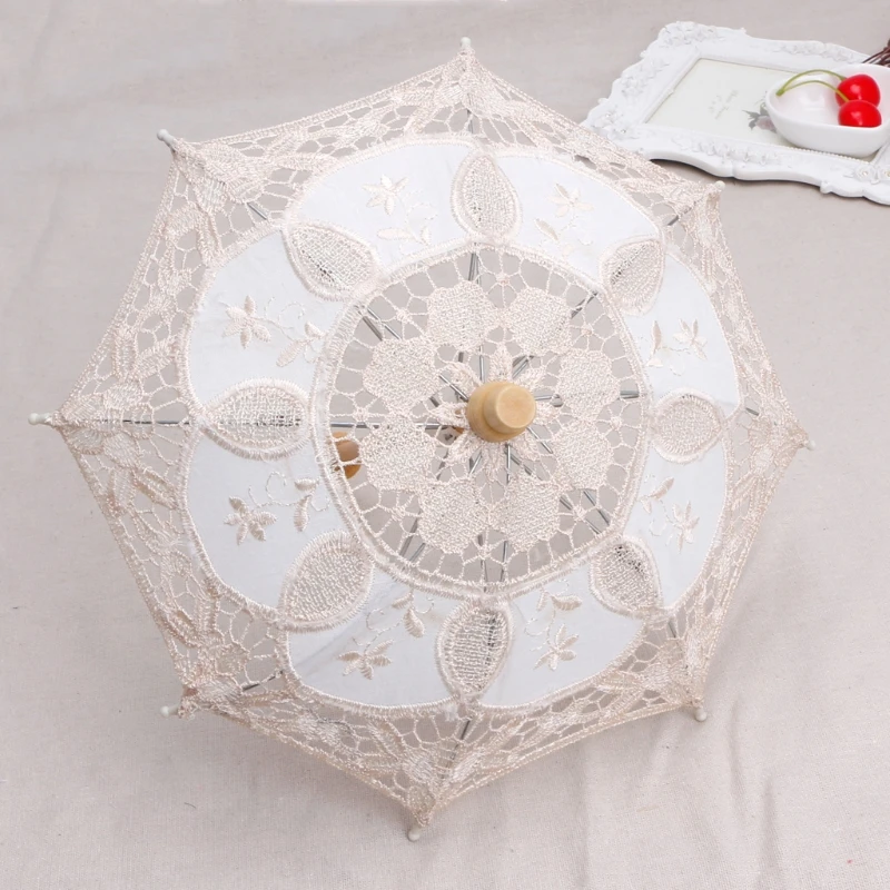 

Newborn Baby Photography Props Lace Umbrella Infant Studio Shooting Photo Prop Children Size Embroidery Lace Parasol 1560