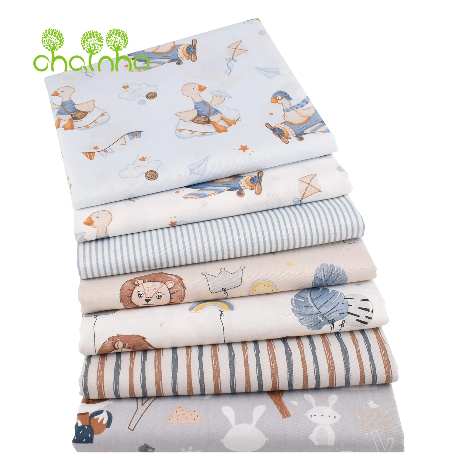 Chainho,Printed Twill Weave Cotton Fabric,DIY Quilting Sewing Material,Handmade Textile,Patchwork Cloth,Cartoon Series,25C19