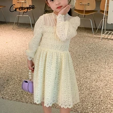 

Girls Dress Elegant Spring Autumn Lace Puff Sleeve Dresses For Kids Girl Clothes One-piece Children Birthday Princess Costumes