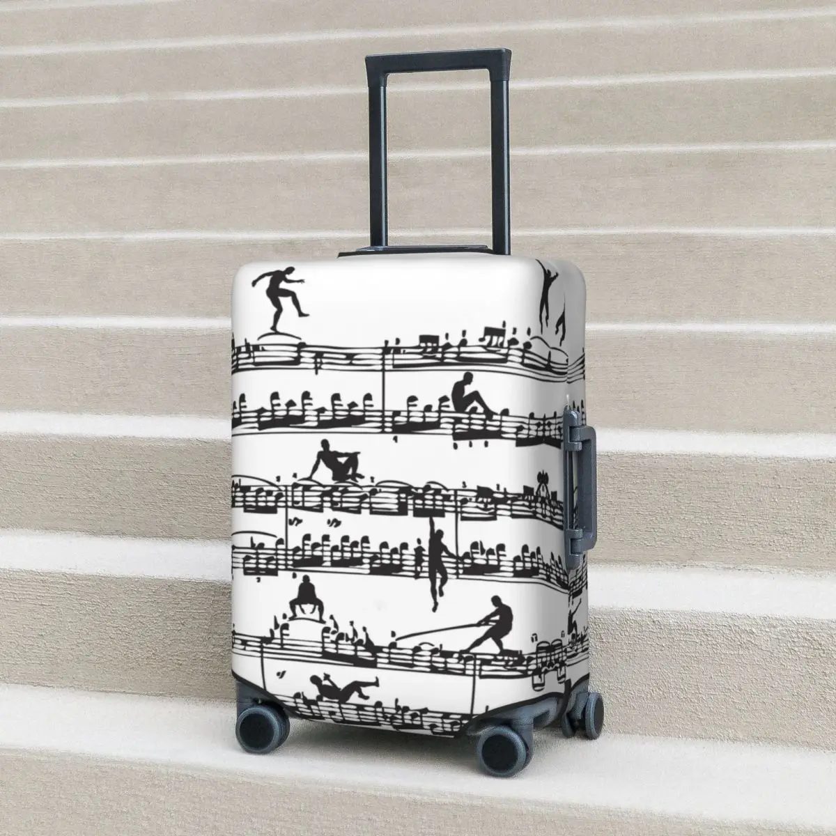 

Music Notes Suitcase Cover Musical Instruments Fun Cruise Trip Protector Luggage Accesories Flight