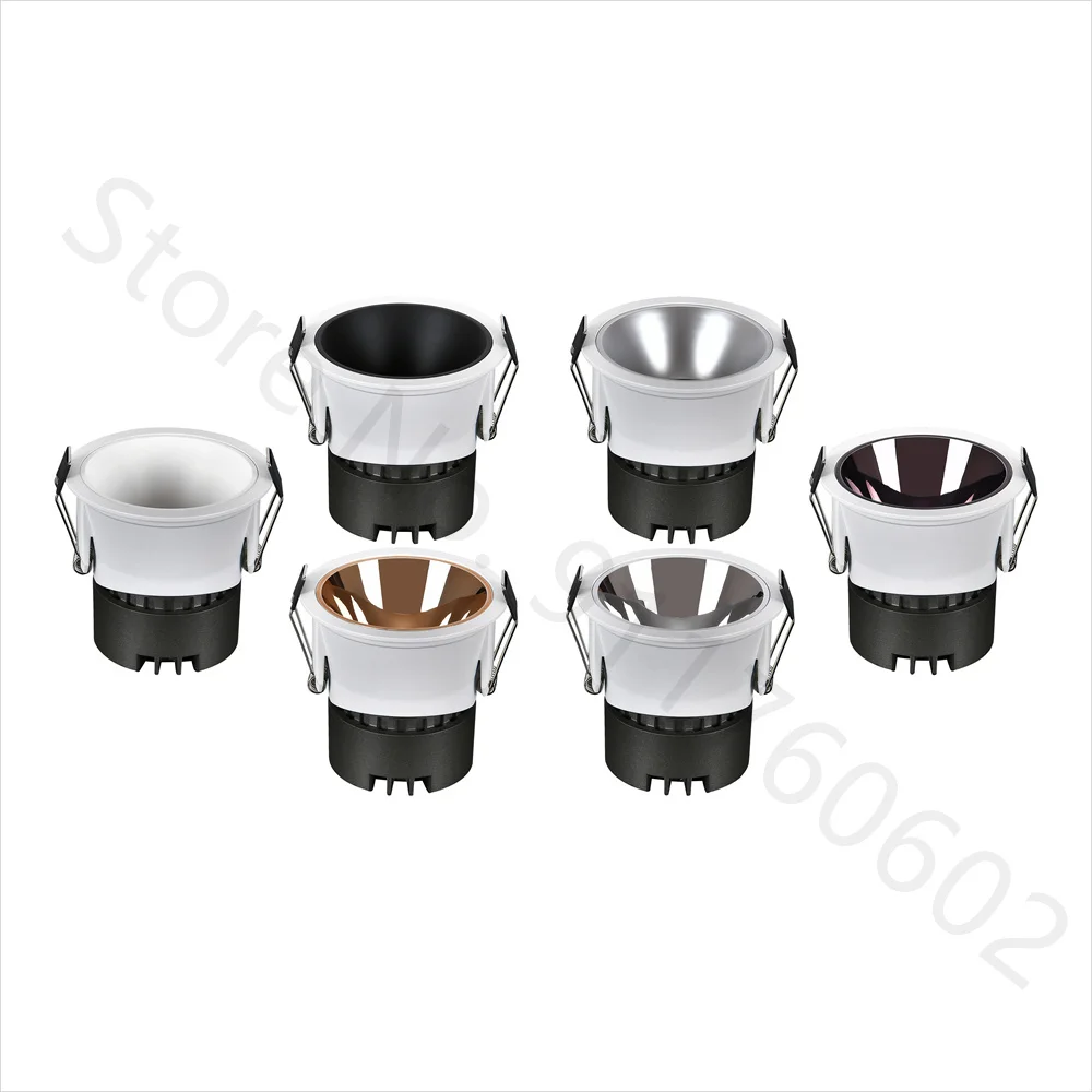 매입형 LED COB 스포트라이트 12W 조광 가능 110V 220V 눈부심 방지 통 7W 9W 24 ° 2700K 3000K 4000K 5000K 원형 천장 조명