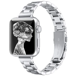 Slim Stainless Steel Chain Strap - 38mm 40mm 41mm (Silver)