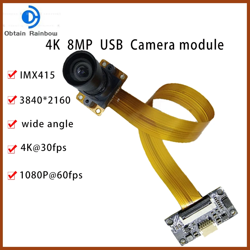 Módulo 4k Milhões da Câmera de Imx415 90 ° Grande Angular de Monitoramento de Segurança Otg Uvc Usb Drive- Módulo para Windows li de Android