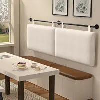 Wall Mounted Upholstered Headboard with Linen Fabric, Beige King Size for Bedroom Decor 4