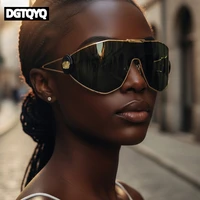 Lunettes de soleil surdimensionnées pour femmes, une pièce, coupe-vent, mode de luxe, Vintage, Steampunk, bouclier polygone, enveloppantes, 2026 4