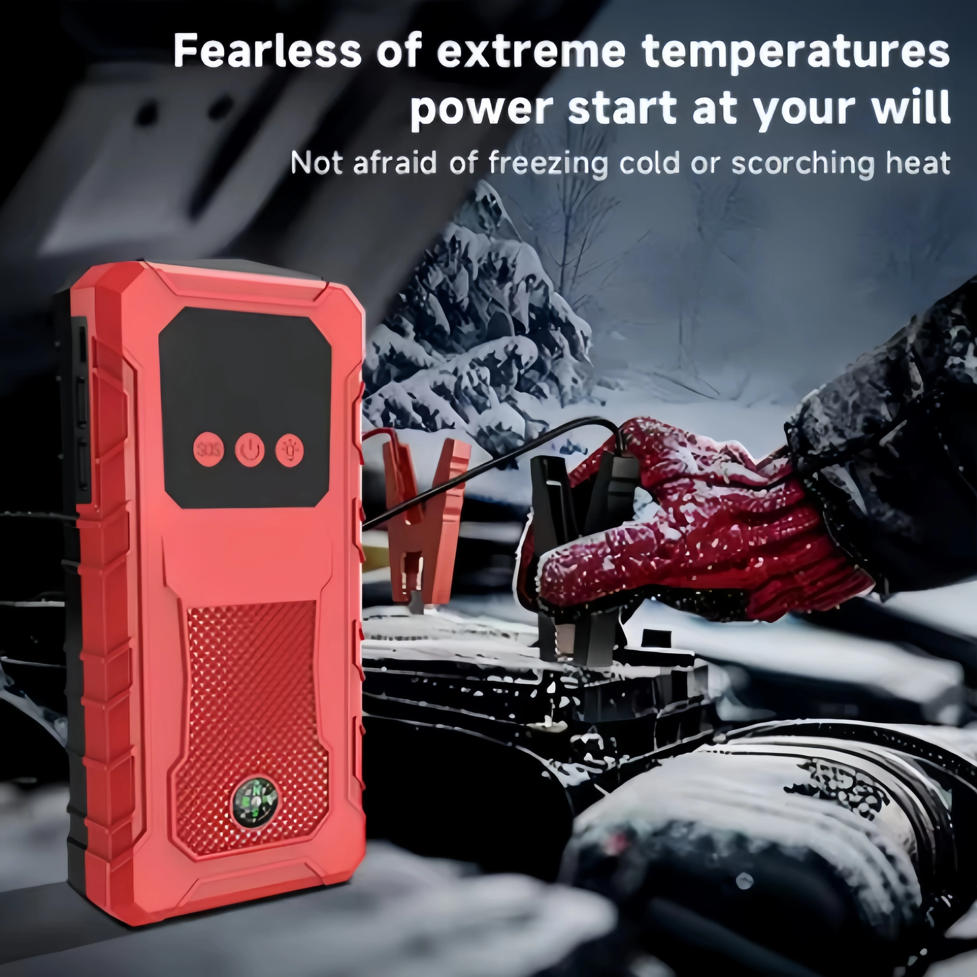 Car Battery Jump Starter Portable 3000A(9.0L Gas&8.0L Diesel)12V Lithium Jump Box Booster Power Pack LED Lights QC3.0(HZ-Y1)