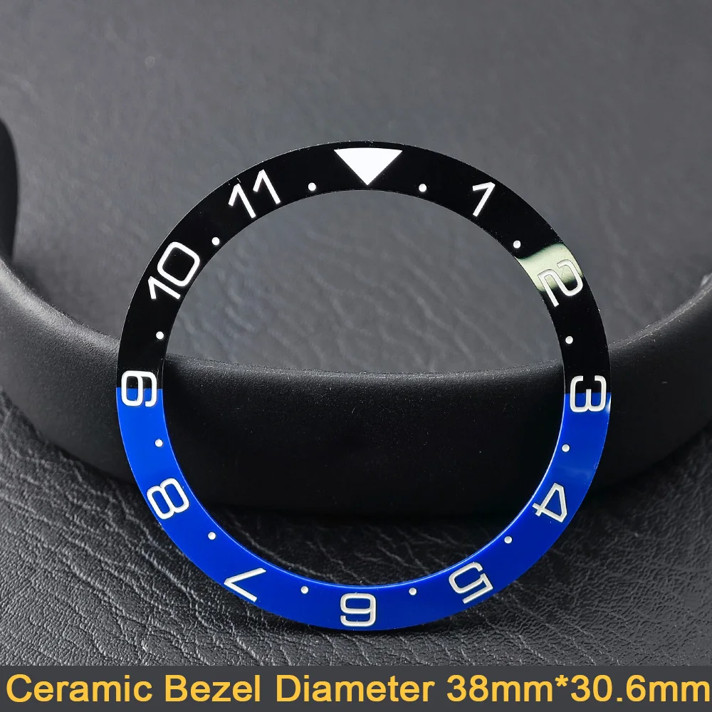 Men's Watch Replacement Bezel Insert with Tilted Ceramic and Carbon Fiber Texture