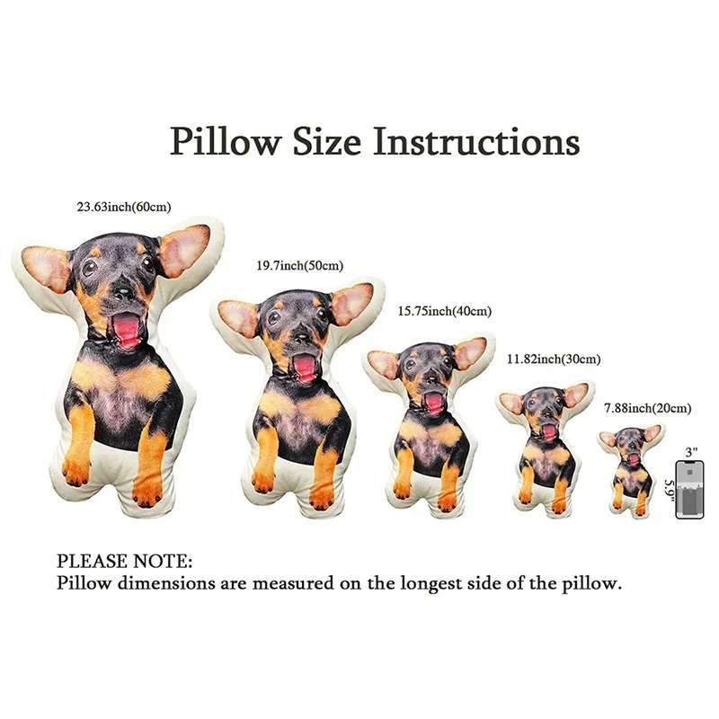 DIY Personalized Photo Custom Pillow 3D-Printed Pet Dog Cat Cushion Cartoon Animal Pillow Sofa Bed Decors Unique Birthday Gifts 6