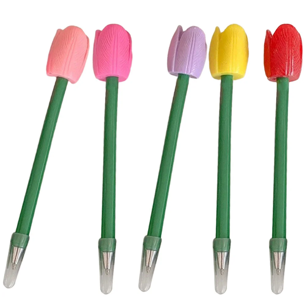 

5 Pcs Flower Pen Simulated Tulip Office Ink Pens Ballpoint for School Plastic Sign Adorable Writing