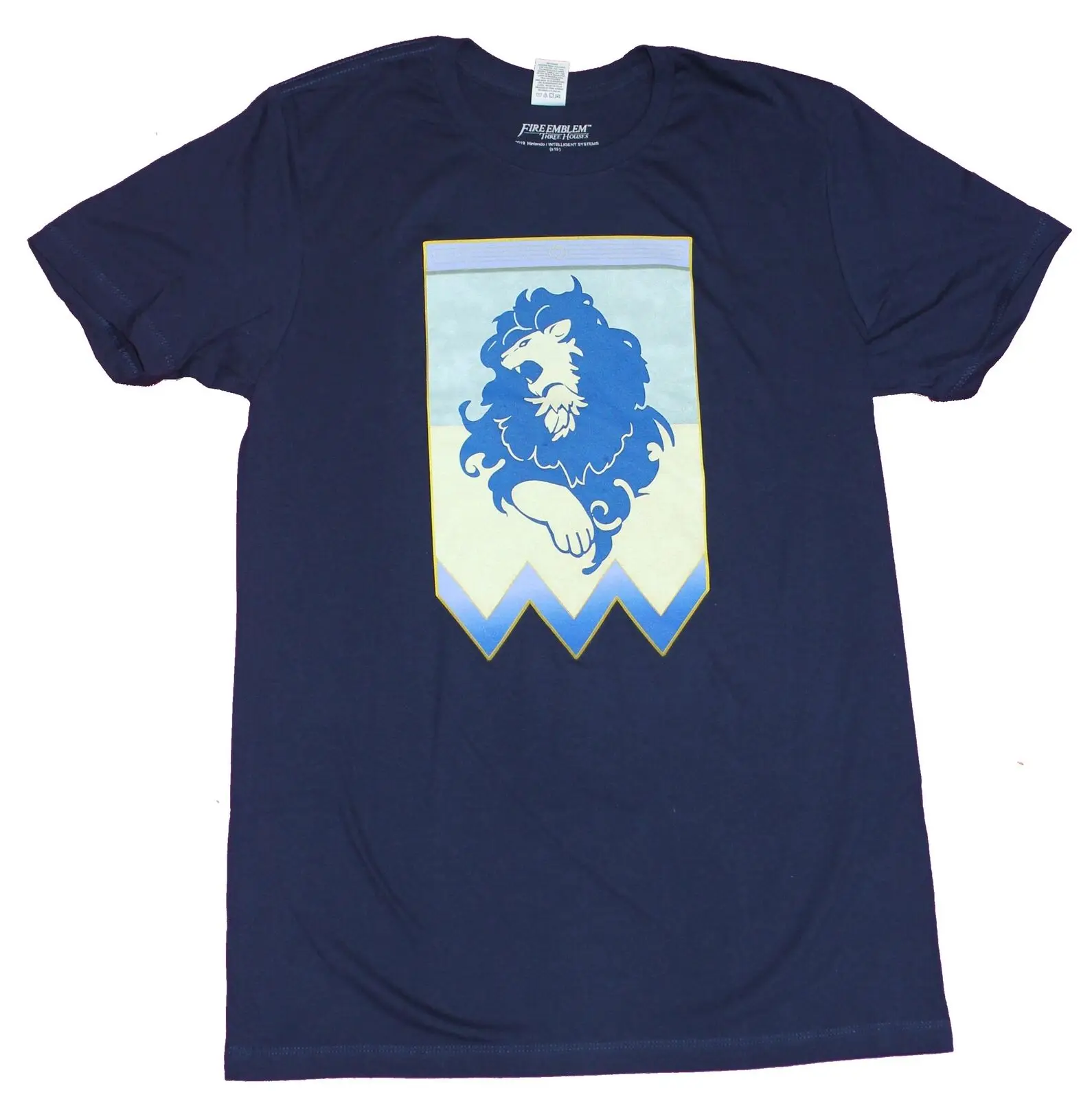 Fire Emblem Three Houses Adult New T-Shirt-The Blue Lions House Flag Pic