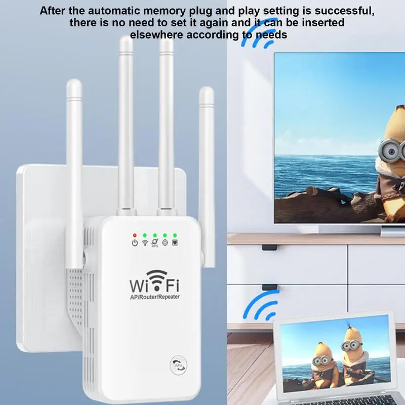 Фото Интернет-усилитель дальнего действия, усилитель сигнала Wi-Fi, ретранслятор для автоматического подключения к беспроводному интернету, усилитель сигнала, аксессуар №3