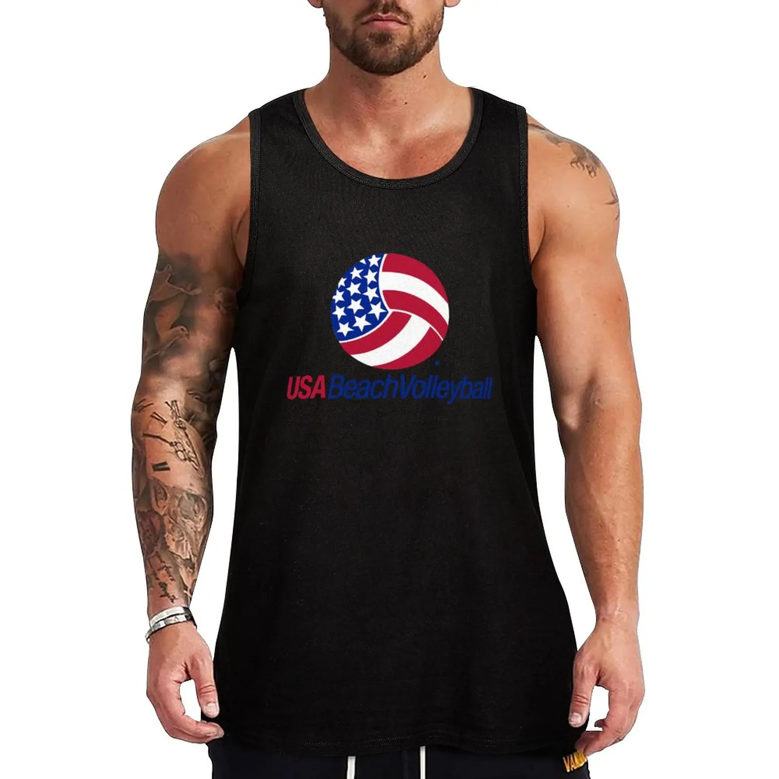 

New American Favorite Sport USA Beach Volleyball Logo Tank Top anime Bodybuilding clothing man t shirts