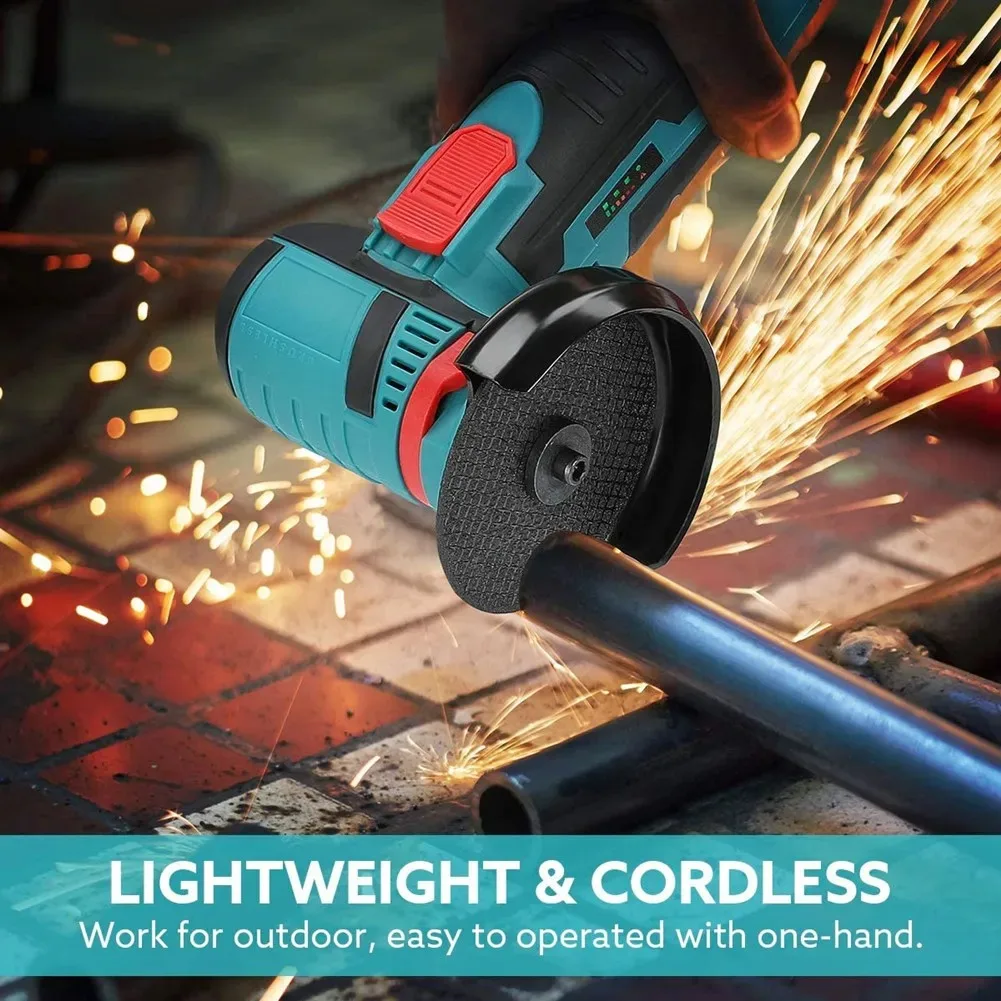 Mini Handheld Electric Grinder Cordless Lithium Battery Angle Grinder Polisher Cutter Rechargeable Power Tool for Home