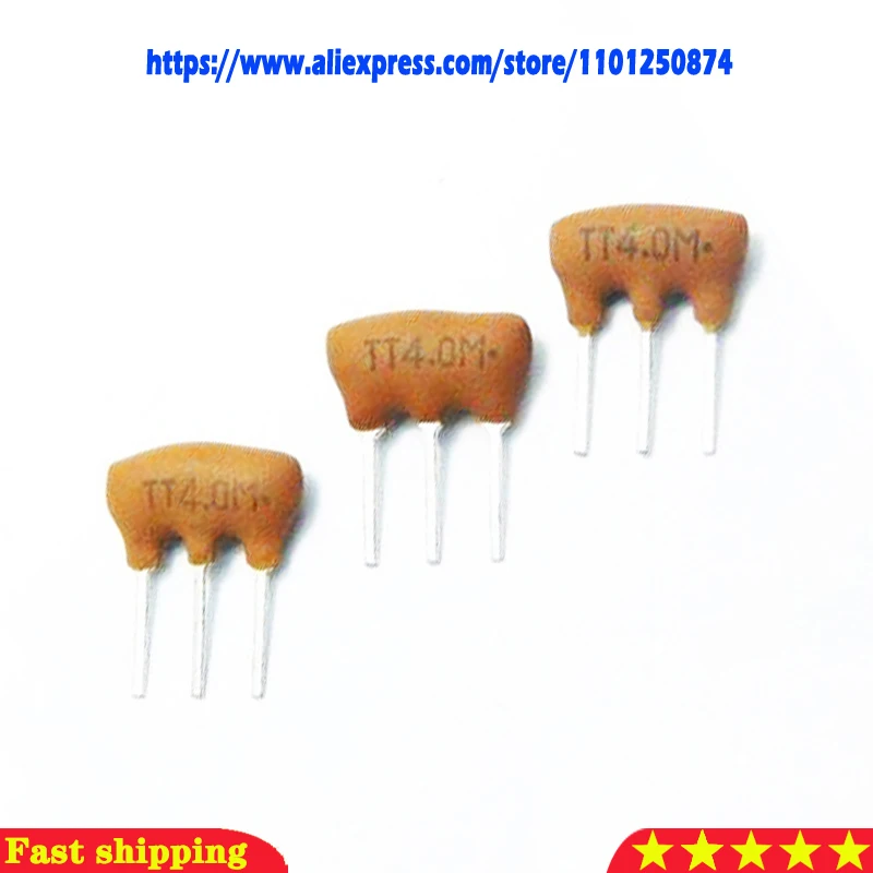 

5pcs/lot Ceramic crystal oscillator Z4.0MT ZTT4.0M Z4.00M Yellow Three feet In Stock