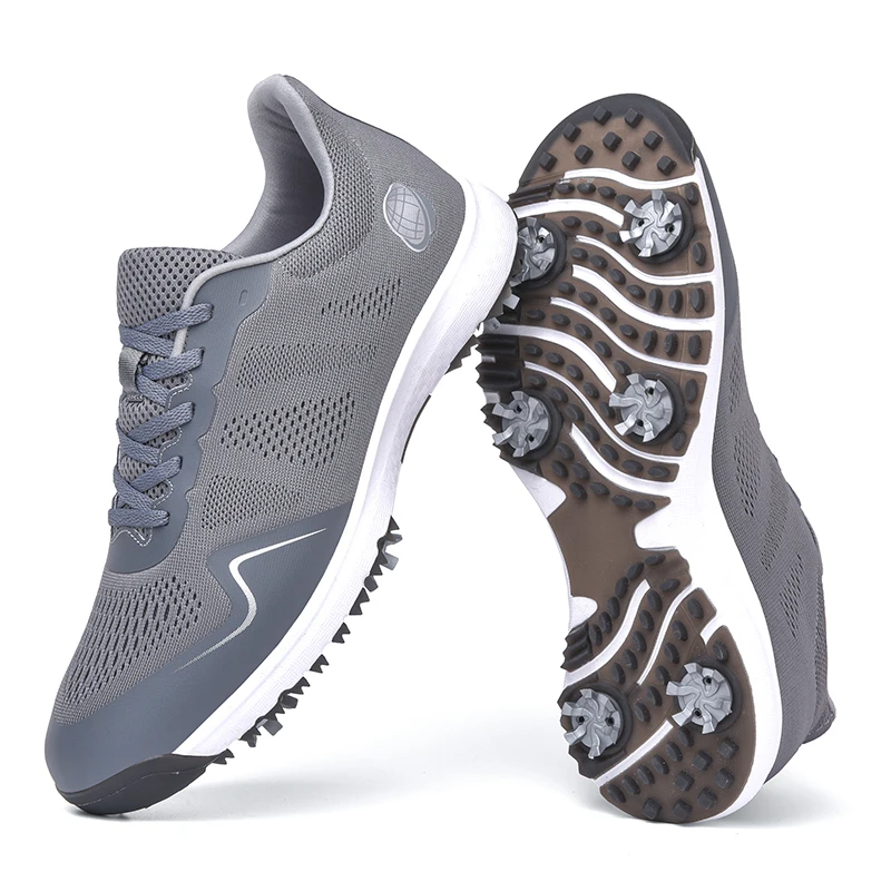 

Men Golf Shoes Spikes Breathable Golf Sneakers for Men Light Weight Walking Footwears Anti Slip Walking Sneakers