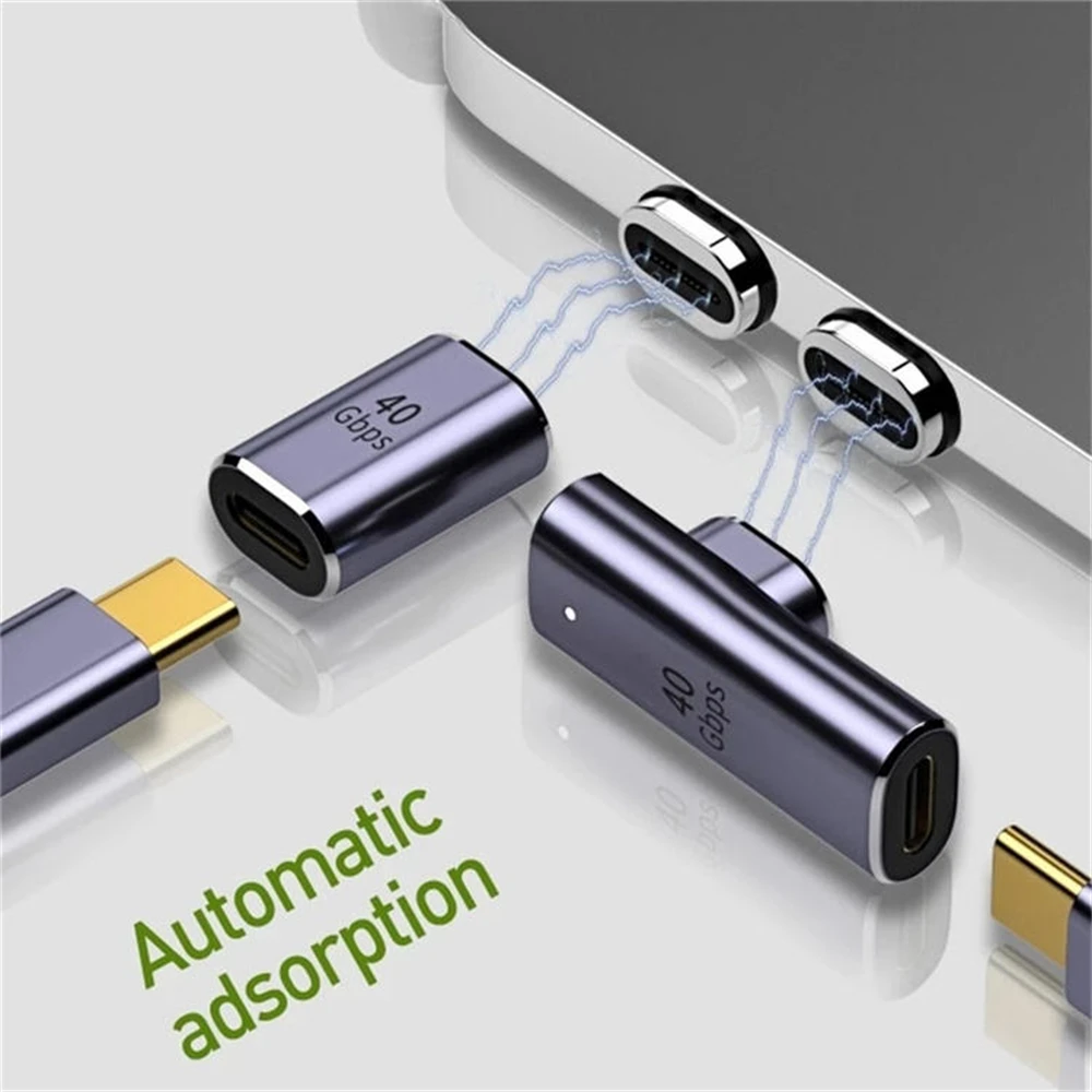 100W Type C Adapter OTG 40Gbps Magnetic Fast Data Transfer Tablet USB 4.0 Charging Converter for Phone Macbook Air Pro Laptop usb to type c adapter otg adapter type c adapter magnetic cable adapter magnetic charging adapter charging cable adapter charger power adapter
