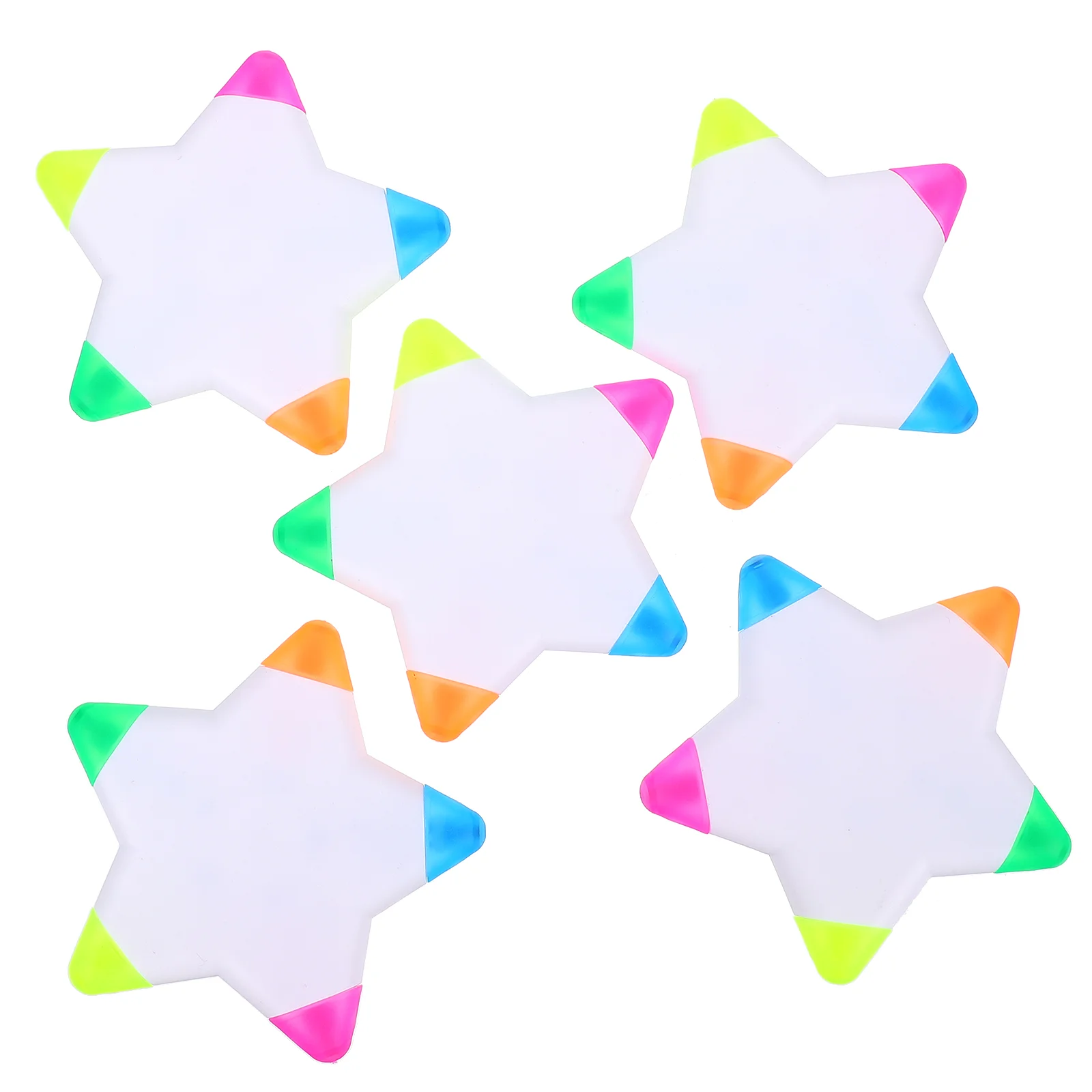 

5 PCS Fluorescence Pentagram Five-color Petal Brush Mark Pens Highlighter Fluorescent Ink Plastic Writing Highlighters