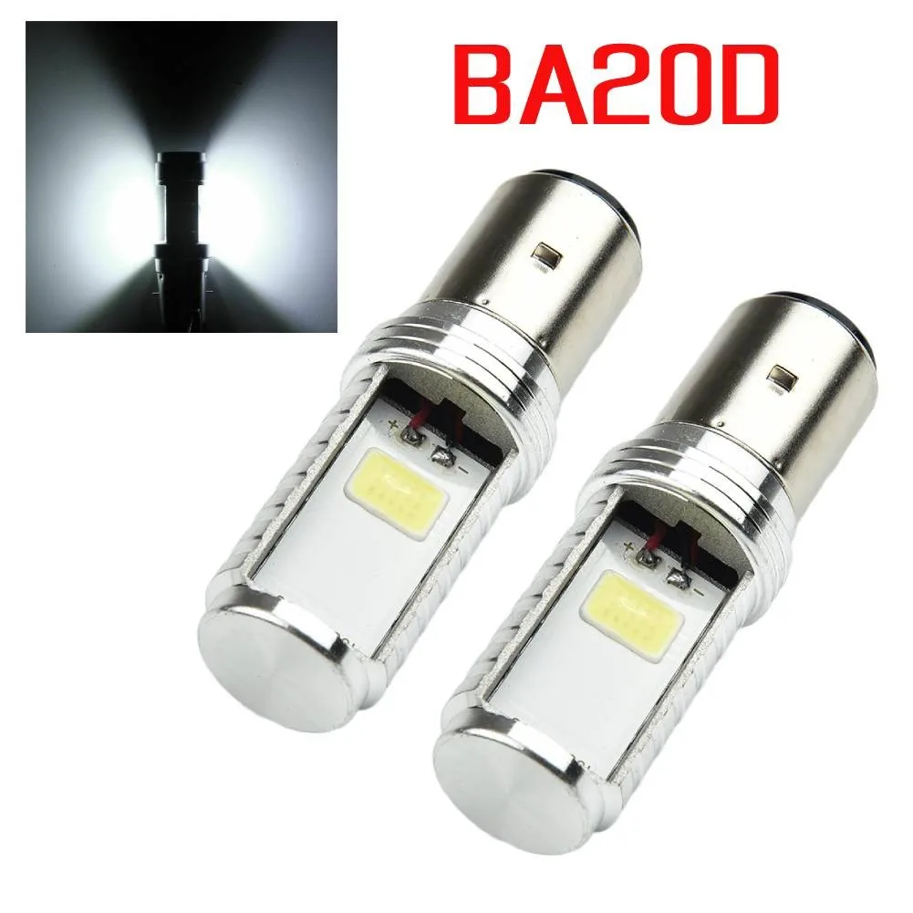 2Pcs New BA20D H6 S2 Motorcycle LED Headlight Lamps Hi/Low Beam White Bulbs Car Modeling Fog Light Kit