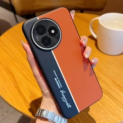 Stylish Colorful Fluorescent Bezel Hard Cover Case for Redmi K80 Ultra (Orange black)