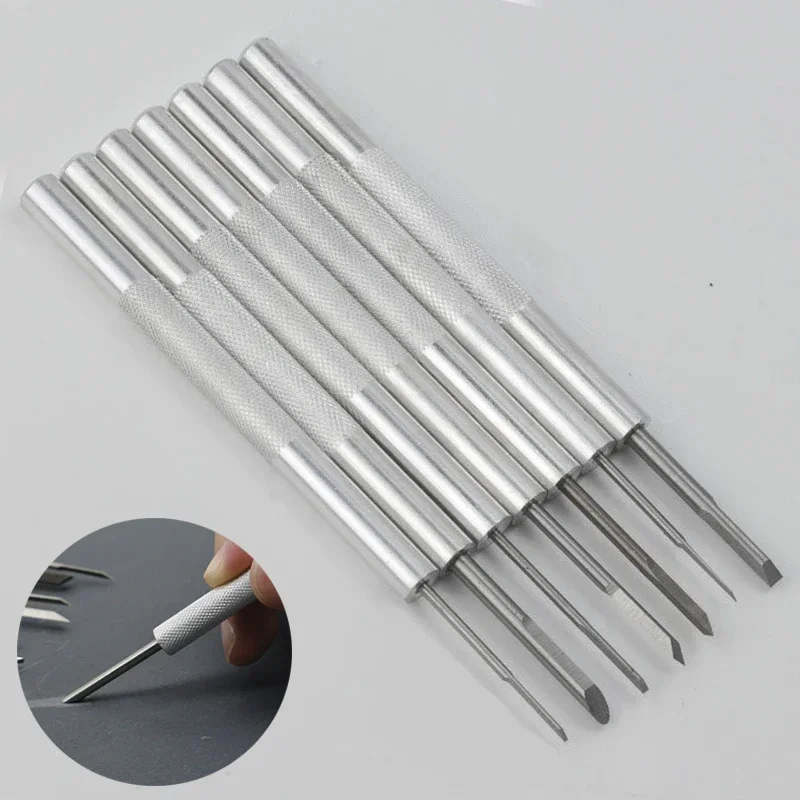 7Pcs 올리브 조각 칼 휴대용 미니어처 조각 커터 돌 조각 칼 전문 목공 손 도구