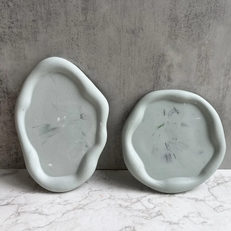 DIY Resin Irregular Cloud Tray Silicone Mold Tea Cup Pad Jewelry Tray Fruit Plate Gypsum Mirror Silicone Molds For Resin Making irregular clouds tea plate tray mold round oval coaster tray ornaments jewelry disc storage gypsum silicone mold for resin