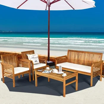 4-Piece Acacia Wood Patio Set 1