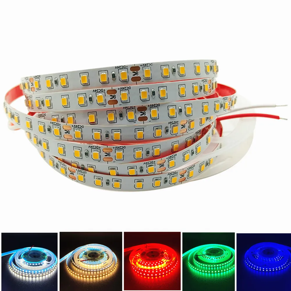 

5M 600LEDs LED Strip 2835 DC12V 24V 120LEDs/m Home Lamp Strip Red Ice Blue Green Yellow Pink Flexible And Cuttable Soft Lamp Bar