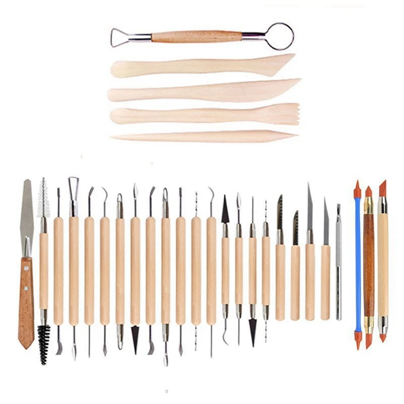 band saw machine 30Pcs Arts Crafts Clay Sculpting Tools Pottery Carving Tool Kit Pottery & Ceramics Wooden Handle Modeling Clay Tools wood pellet mill for sale