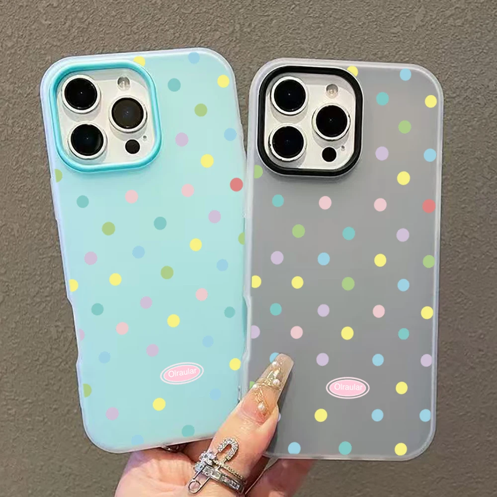 Vibrant Polka Dot Shockproof Full Screen Phone Case