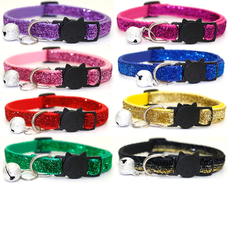 Collars Cats Bells Velvet Pet Cat Collar Bell Collars Cats Safety