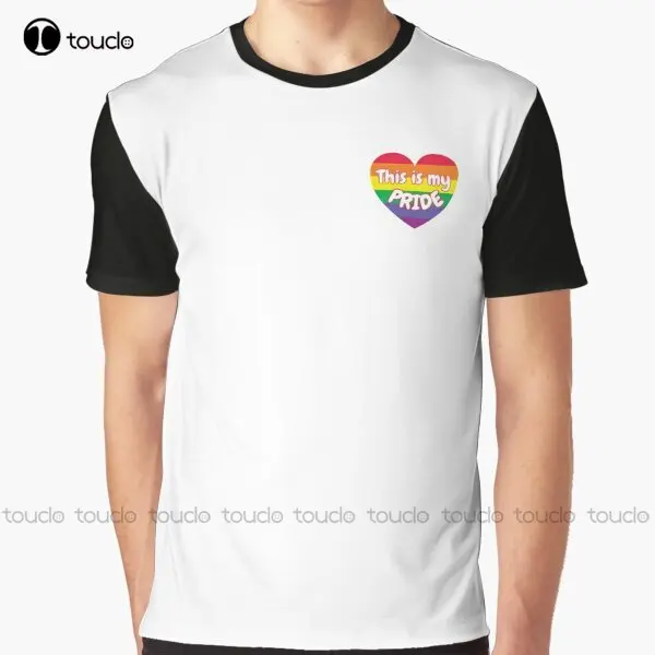 

Pride Collection - This Is My Pride | Lgbtq | Pride Flag | Heart Shape Rainbow Graphic T-Shirt Funny Art Streetwear Cartoon Tee