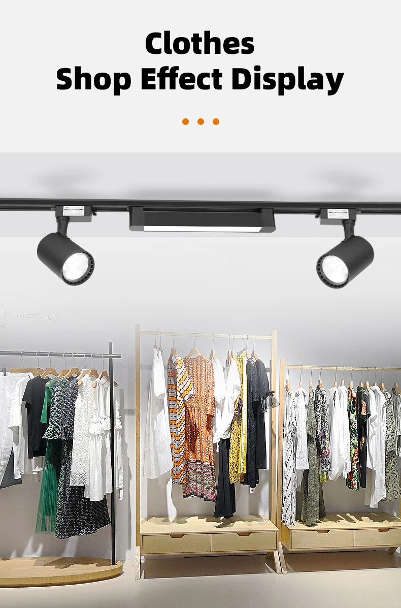 Description Picture 2 of itemSet LED Track Light 110V 220V Spotlight Track Rail Lighting Fixture for Clothing Store Kitchen Indoor Light Spot Led Track Lamp